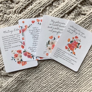 Cartões de diário de inspiração floral, inspiração de diário, cartões de planejador, cartões de diário imprimíveis, cartões de planejador imprimíveis, diário com marcadores