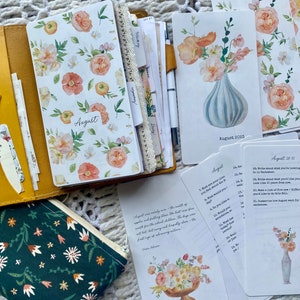 Kit de journal d’août 2023, invites de journal, imprimables planificateurs - Bundle, cartes de journal, cartes de journalisation, journalinghome
