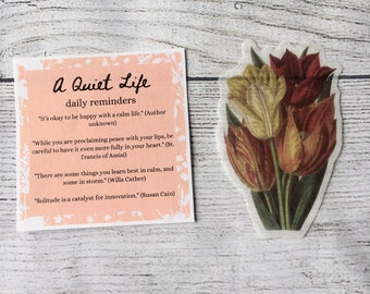A Quiet Life Journal Card for Daily Reminders, Journaling Quotes, Writing Quotes Printable