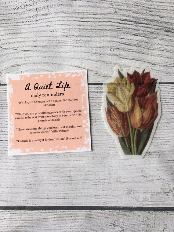 A Quiet Life Journal Card for Daily Reminders, Journaling Quotes, Writing Quotes Printable