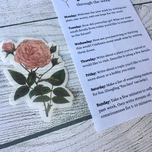 Journal à travers les invites de la semaine, carte de journalisation imprimable