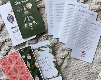 December Holiday 2021 Journaling Prompts, Journal Prompts Printables - Bundle, Journal Cards, Journaling Cards