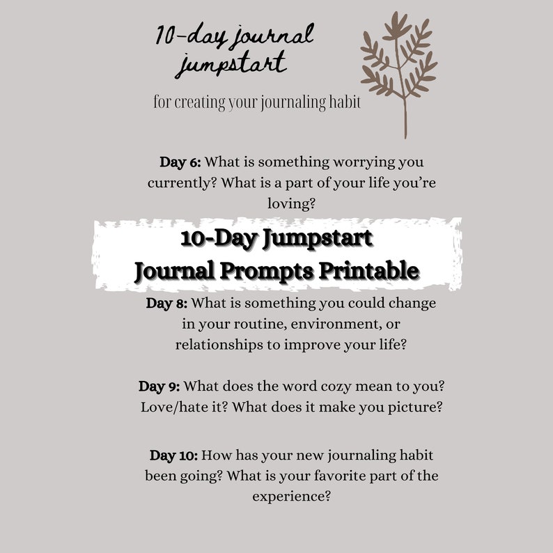 Beginner Journaling Prompts Daily Journal Prompts for a | Etsy