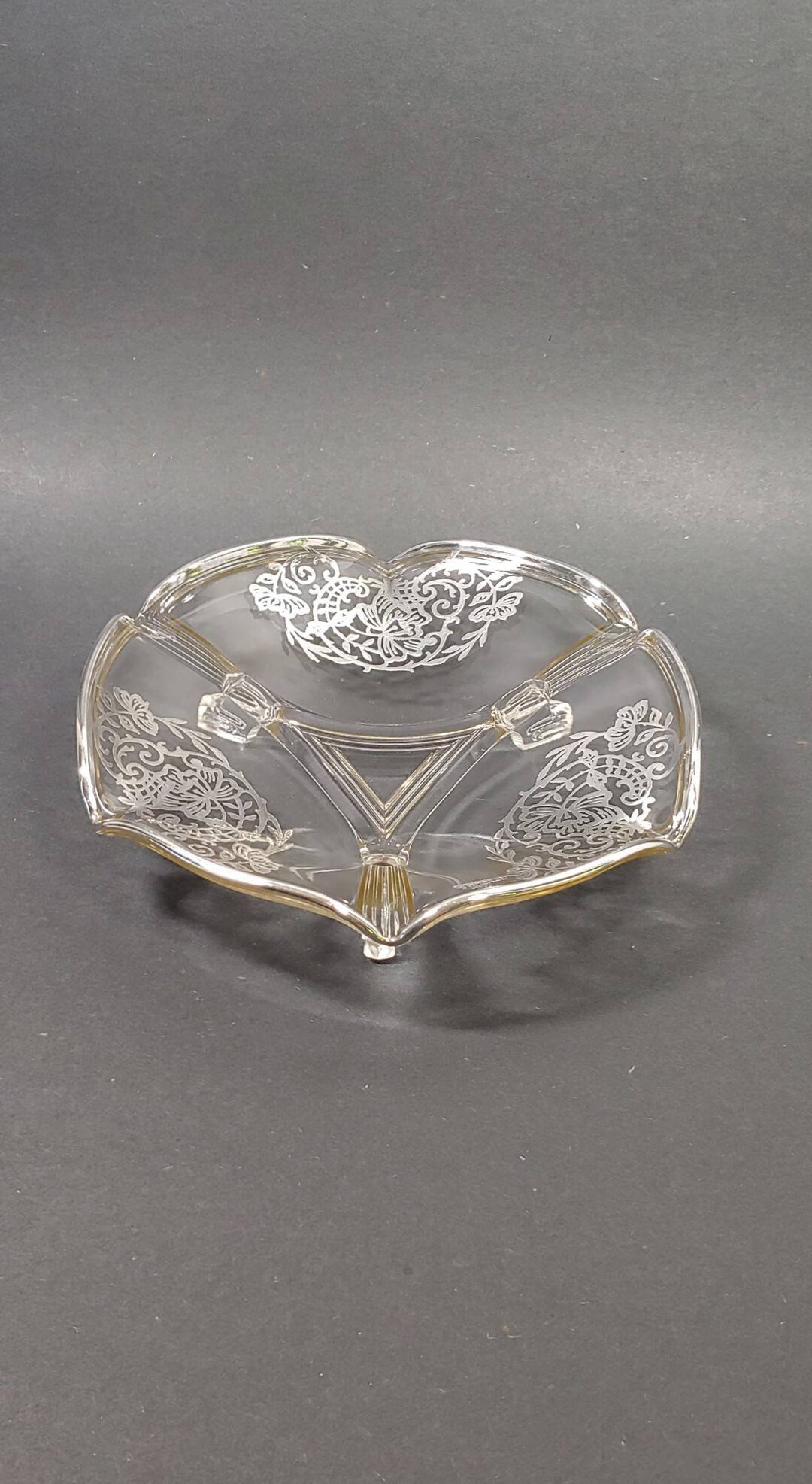 Antique Sterling Silver Inlay Glass Bowl Etsy