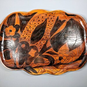 Hand carved Tray & Bowl image 3