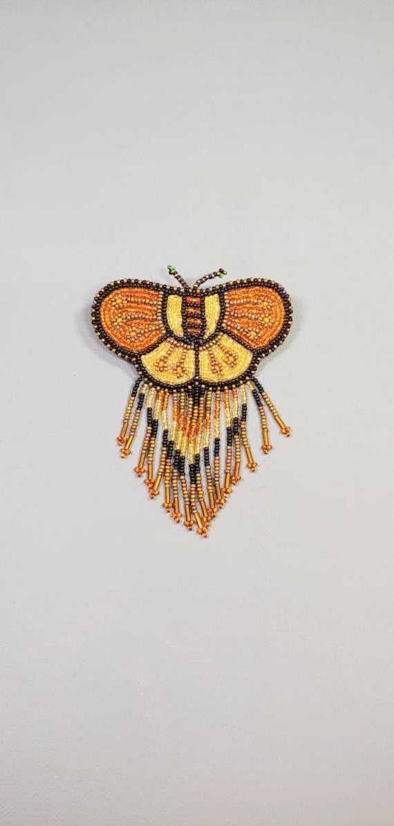 Vintage Seed bead Butterfly Barrette