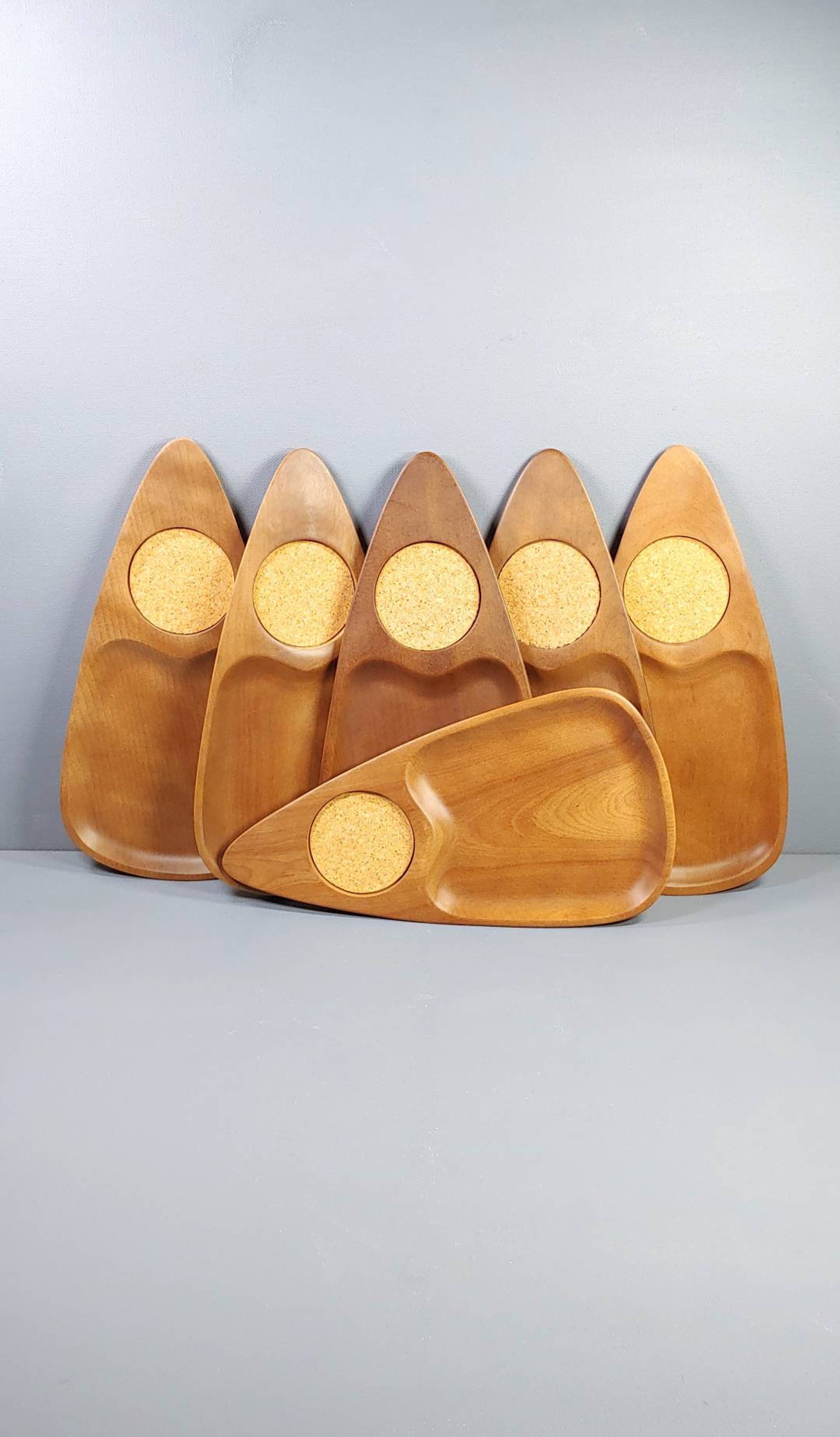 MCM Serving Trays by Rubel Serv Wood Designed by Fred Press Etsy