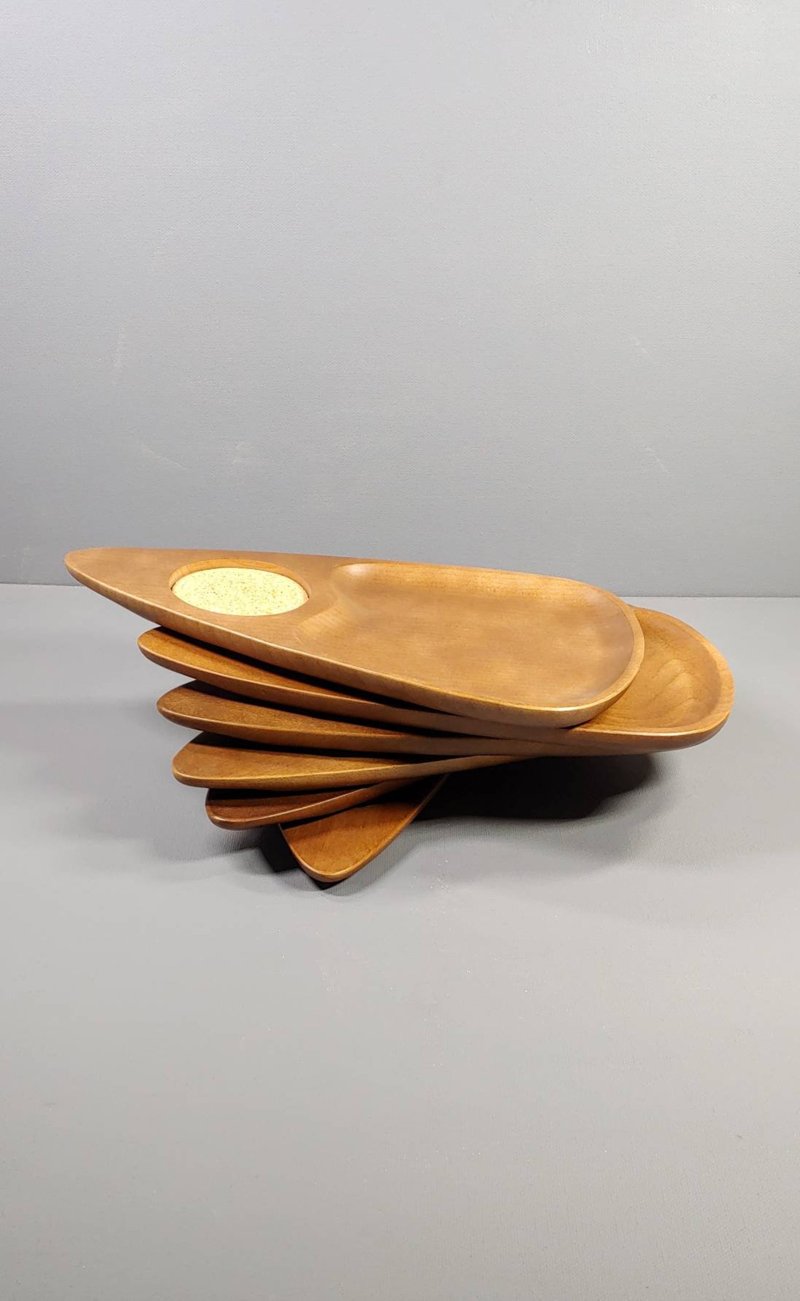 MCM Serving Trays by Rubel Serv Wood Designed by Fred Press Etsy