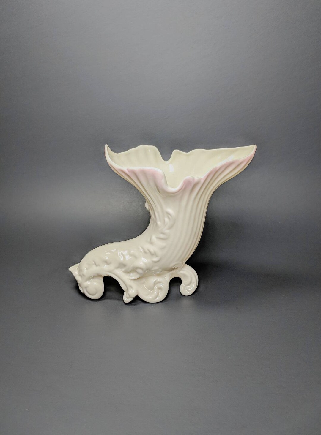Belleek Fermanagh Cornucopia Vase Etsy
