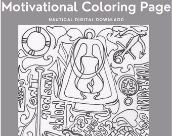 Coloring pages printable, emotions printable, men's coloring page, nautical coloring page, therapy coloring page, therapy coloring sheet