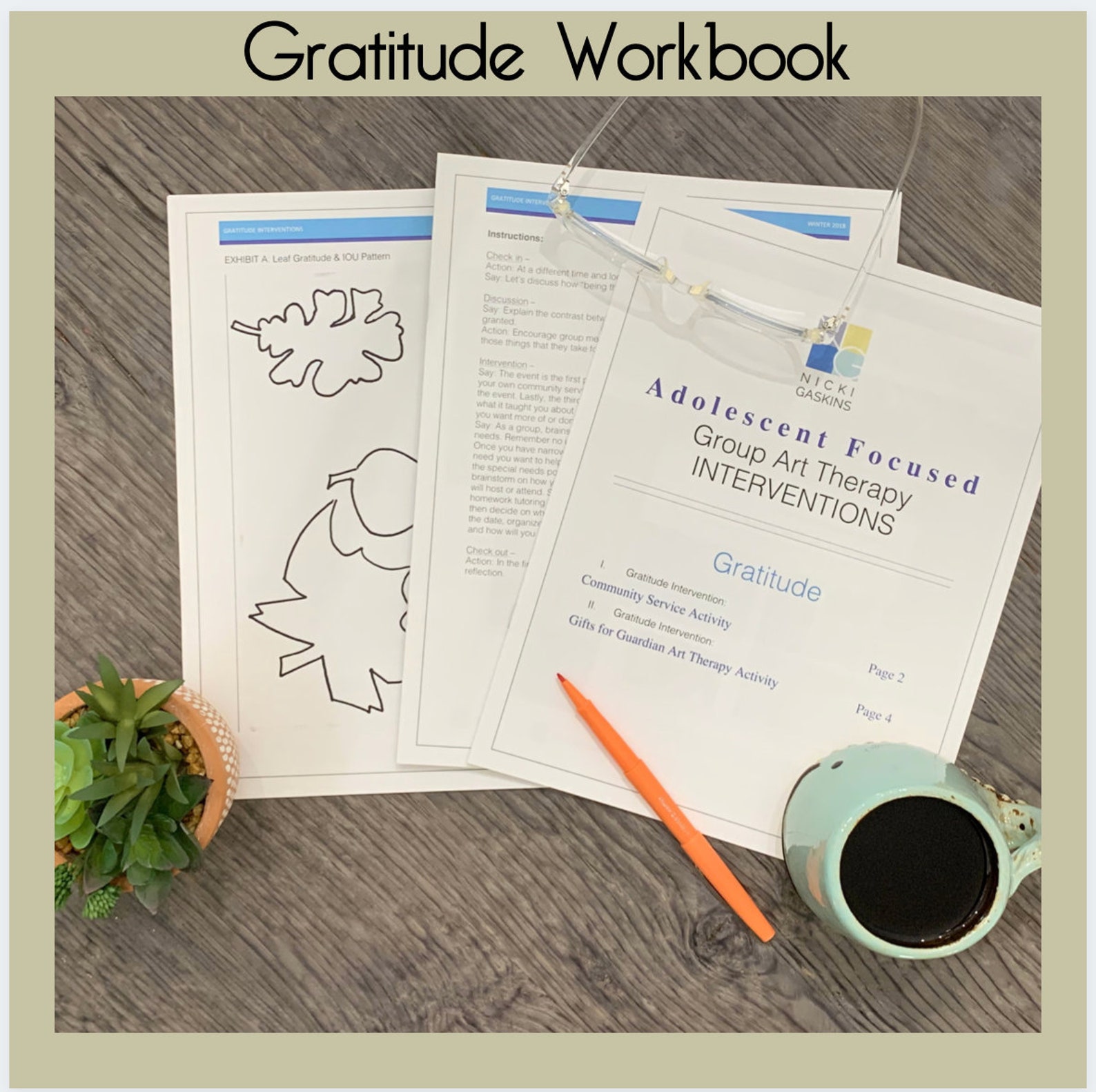Teen Gratitude Group Art Therapy Workbook (digital Download) - Etsy
