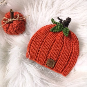 Gorro de calabaza de crochet, primer Halloween del bebé, gorro acrílico