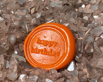 Orange “happy birthday” Wax Seal