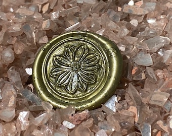 Olive Green Flower Wax Seal