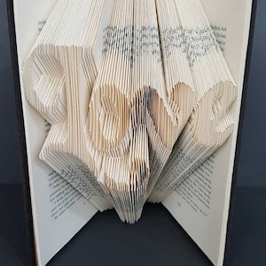 Arte de livro dobrado - Amor - Presente de aniversário - Presente de dia dos namorados