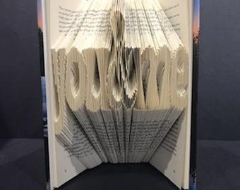 Folded Book Art - you & me - Valentine's Day Gift