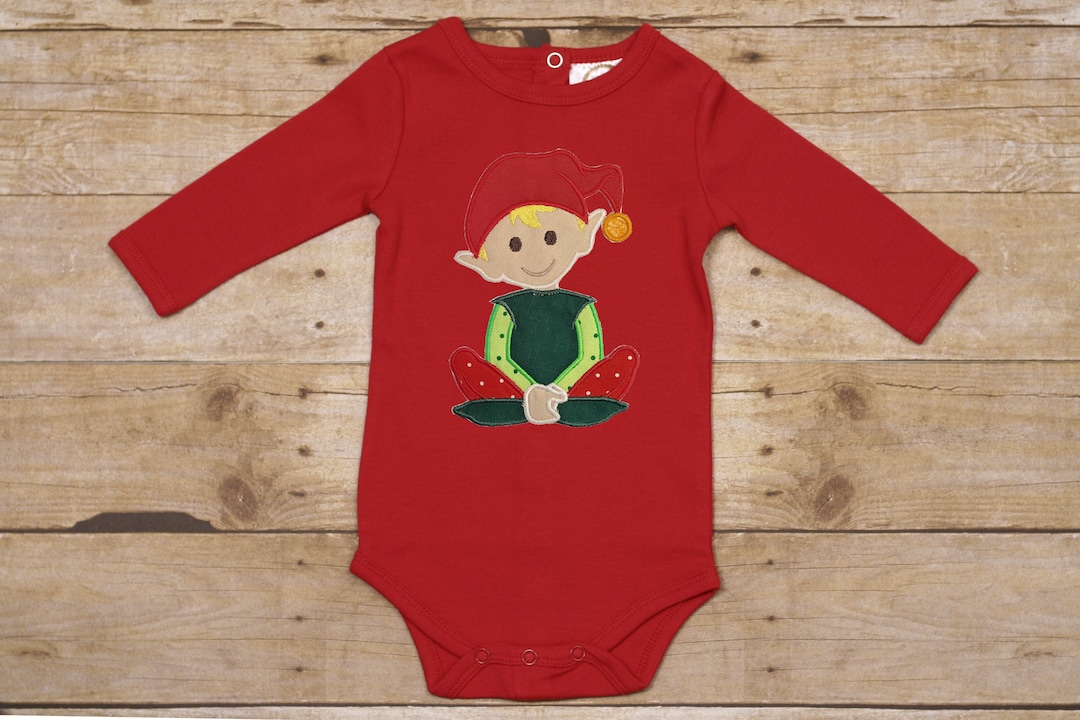 First Christmas Outfit Baby Boy Red Christmas Outfit Elf Etsy