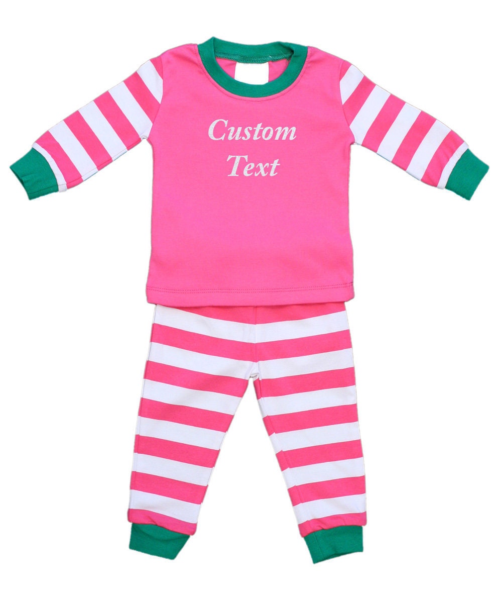 Personalized custom Christmas pajamas custom pink pajamas Etsy