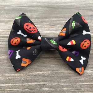 Halloween Dog Bow Tie, Fall Dog Neck Ware, Pet Bows