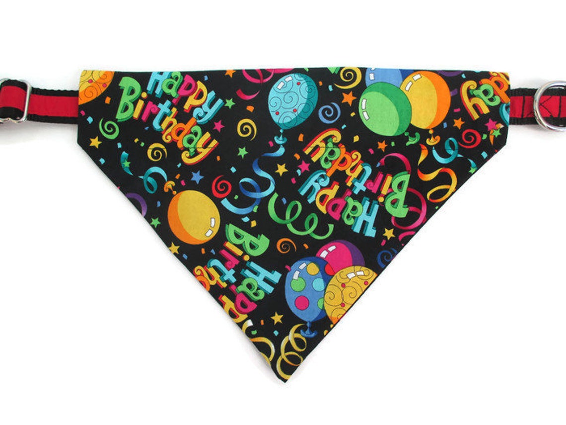 Dog Birthday Bandana Over the Collar Dog Bandana Happy Etsy