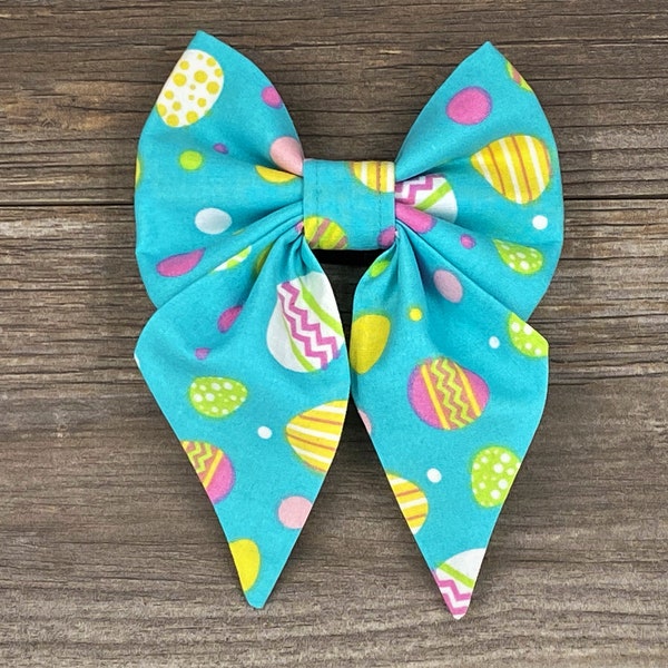 Easter Egg Dog Collar Bow, Spring Bow