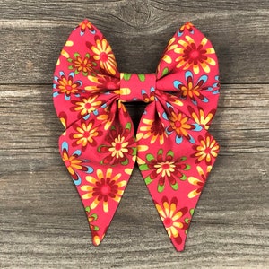 Flower Girl Dog Collar Bow, Sailor Bow, Daisy Dog Collar Bow, Bow Tie, Spring Collar Bow, Easter Dog Bow, Floral Dog Bow, Summer Dog Bow