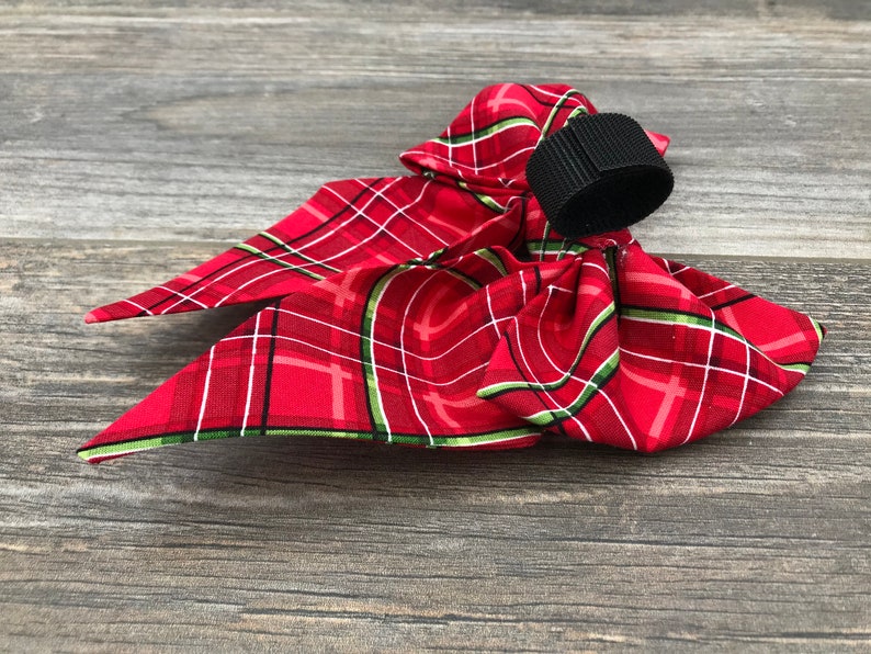 Christmas Dog Collar Bow Red Plaid Collar Bow Sailor Bow Etsy