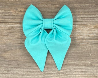 Turquoise Dog Collar Bow, Easter Collar Bow, Spring Collar Bow