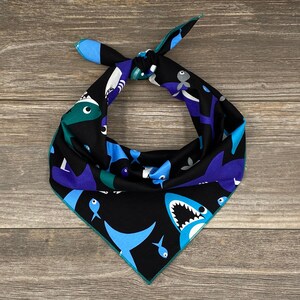 Shark Tie On Dog Bandana, Beach Dog Bandana, Shark Week Bandana