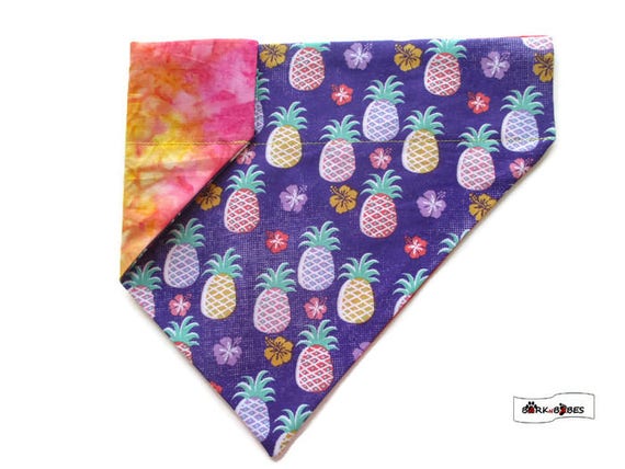 Pineapple Over the Collar Dog Bandana Medium