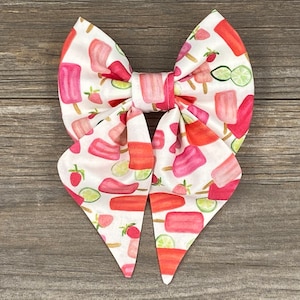 Popsicle and Fruit Dog Collar Bow, Fruit Sailor Bow
