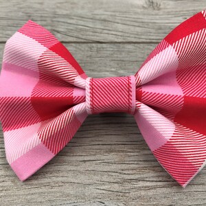 Valentine Dog Bow Tie, Plaid Bow Tie, Holiday Dog Bow Tie, Dog Bow Tie, Cat Bow Tie, Dog Collar Bow Tie, Dog Bowtie, Pet Bow Tie, Cat Bow