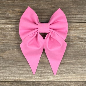Pink Dog Collar Bow, Valentine&#39;s Day Collar Bow, Pink Sailor Bow, Easter Dog Bow, Girl Dog Bow