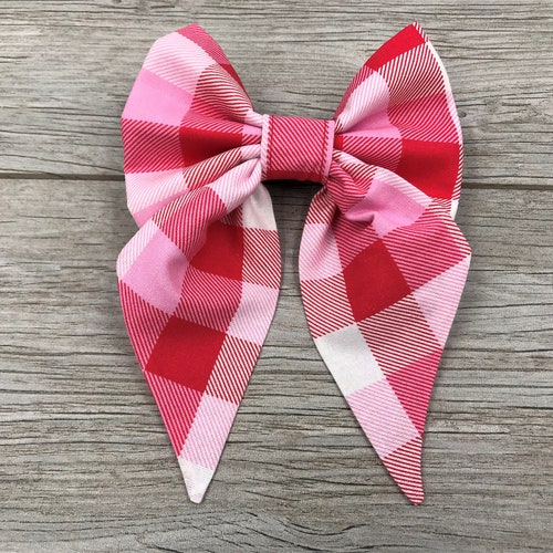 Pink Plaid Dog Bow Sailor Bow Dog Bow Girl Dog Bow Holiday Etsy
