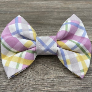 Easter Dog Bow Tie,  Spring Dog Bow Tie, Spring Plaid Bow Tie, Dog Bow Tie,  Dog Bowtie, Pet Bow Tie, Cat Bow Tie