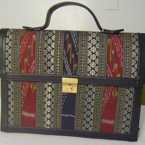 Briefcase with Thai Fabric Design