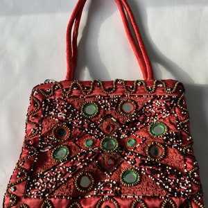 Satin embroidery bag Indian design