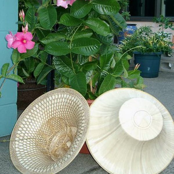 Thai Farmer Hat -Hand Woven Palm Leave/bamboo Hat
