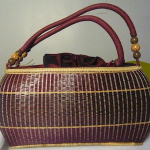 Thai Design Red Bamboo Bag