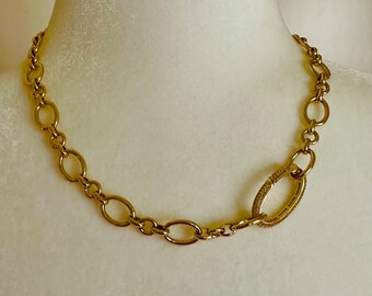 Gold Rolo Chain choker necklace, layering necklace, micro pave cz stones encrusted carabiner