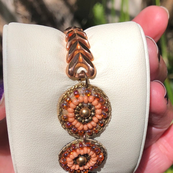 Rose Gold Filled Stretchy Watchband bracelet, beaded mandala bracelet, Cinco de Mayo  bracelet