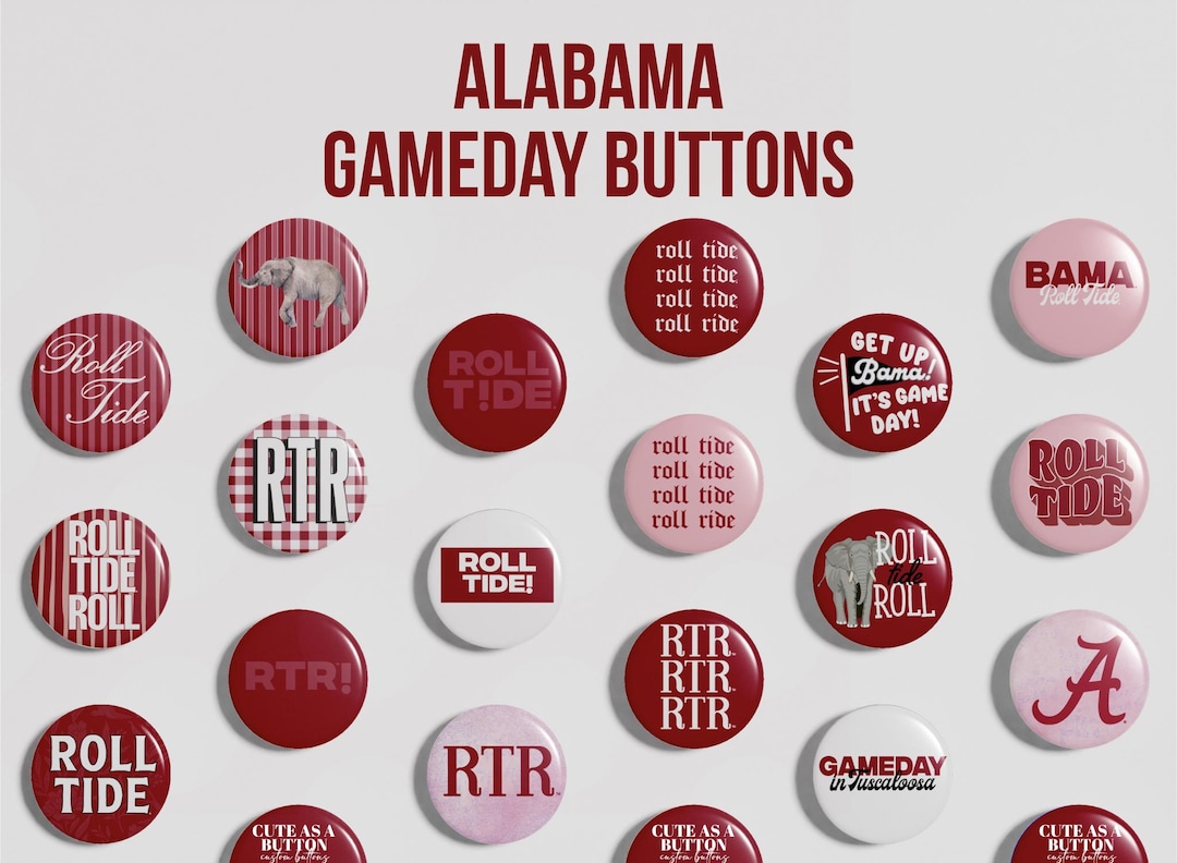 Alabama Gameday Buttons | Officially Licensed Alabama Tailgate Pins ...