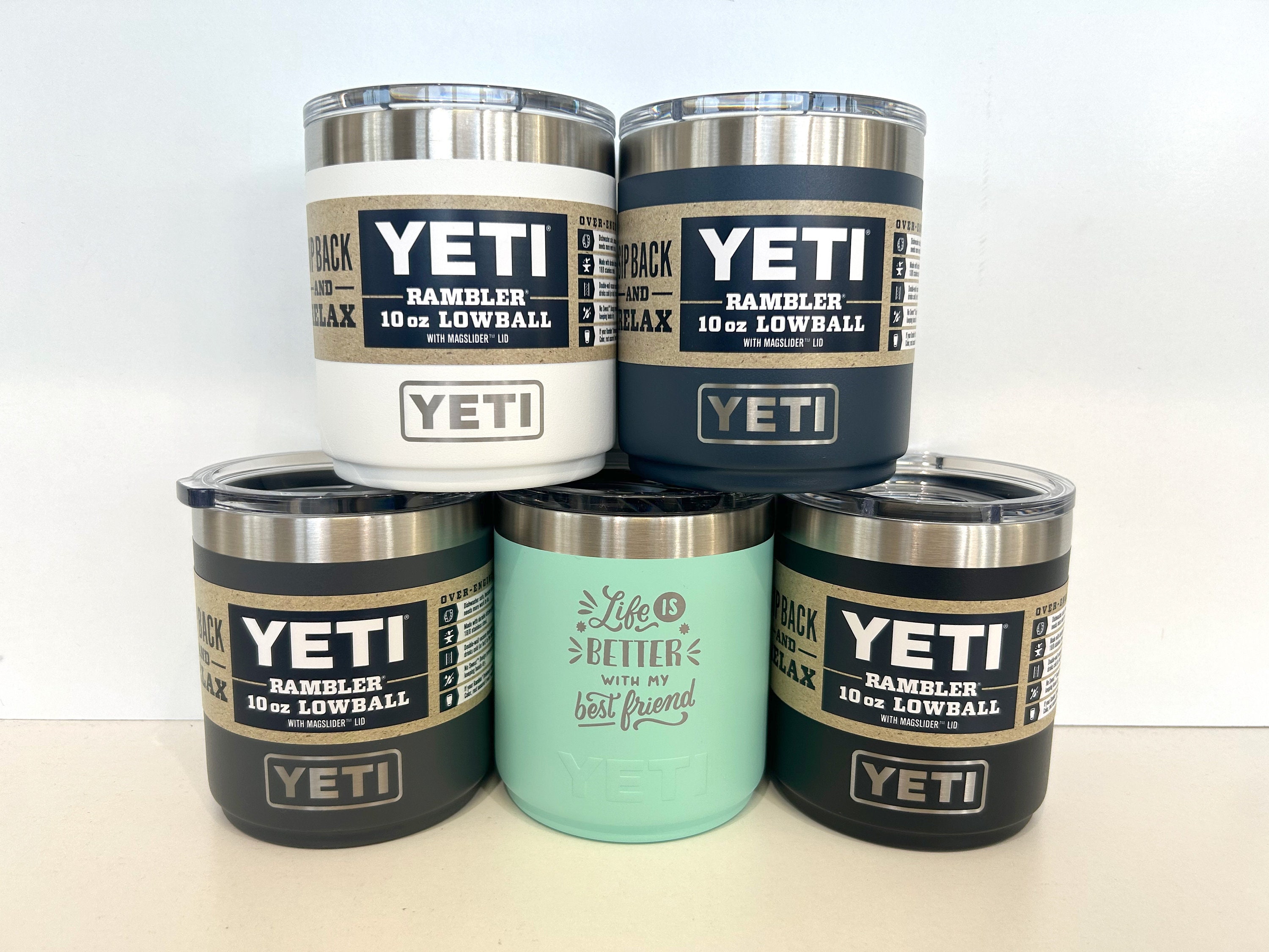 Exquisite Images - Supplier of Drinkware, Name Badges,? Awards, Contract  Decorating, Face Masks & Promotional Products: 10oz YETI® Rambler®  Stackable Lowball Tumbler