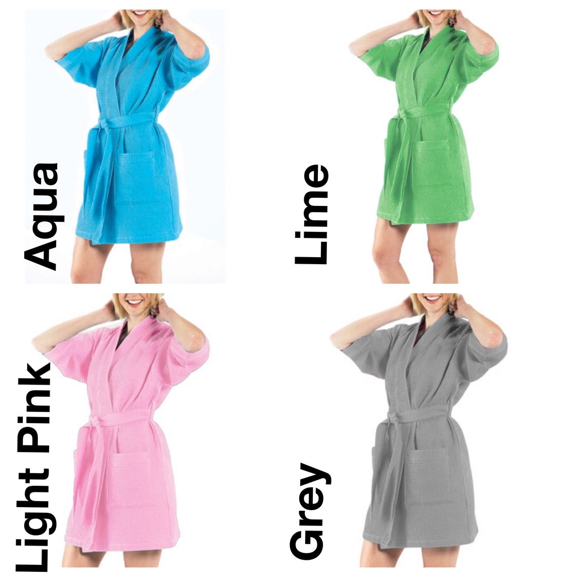 Waffle Weave Robe With FREE Personalization Bridesmaid Gift Etsy