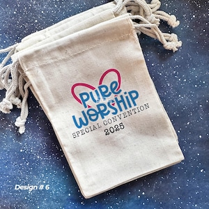 4x6 Gift Bags for Pure Worship Special Convention 2025, Natural Canvas Bag