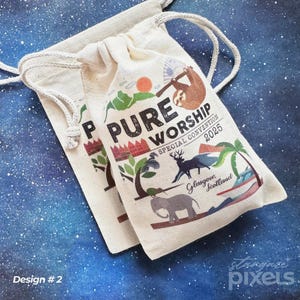 4x6 Gift Bags for Pure Worship Special Convention 2025, Natural Canvas Gift Bags