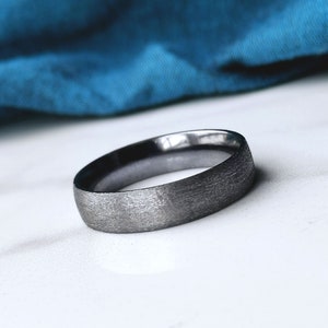 Tantalum Ring - Brushed Mens Wedding Band with Personalised Ring Engraving Available