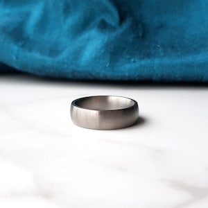 Matte Titanium Wedding Band, 2mm 4mm 5mm 6mm Ring Width. Modern Engraved Minimal Nickel Free Mens Ring image 5