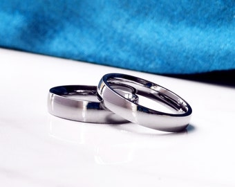 Tantalum Ring - Polished Mens Wedding Band with Personalised Ring Engraving Available