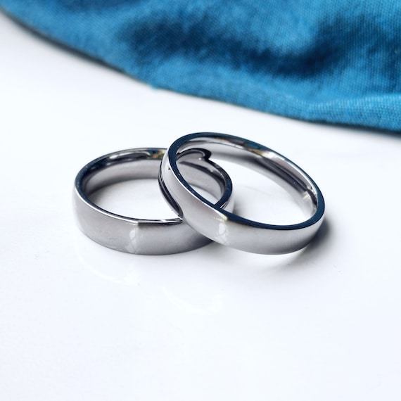 Tantalum Ring Polished Mens Wedding Band With Personalised Ring